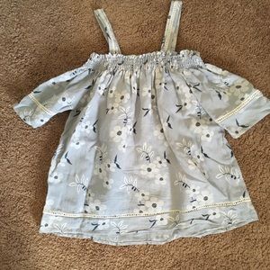 Light blue floral crop shirt